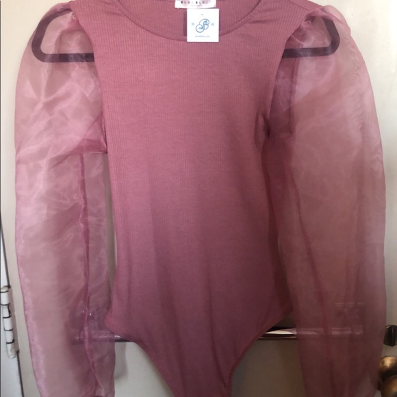 Blu Spero Boutique Mesh Sleeve Bodysuit - Picture 3 of 3